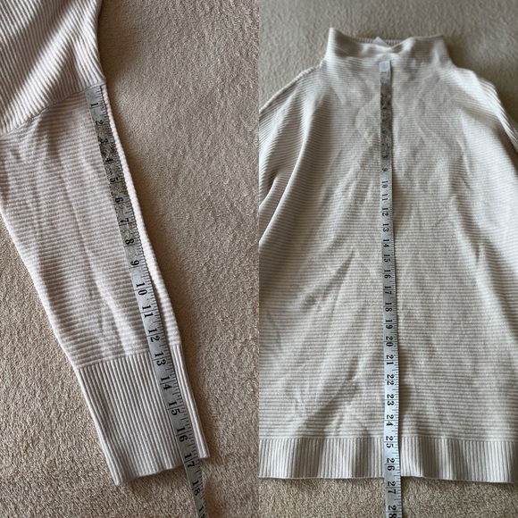 NWT Chelsea & Theodore Pale Sand Ribbed Mock Neck Sweater L - Picture 10 of 11